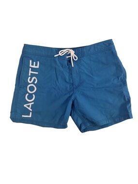 Lacoste Teal Blue Swim Shorts with White Mesh Lining